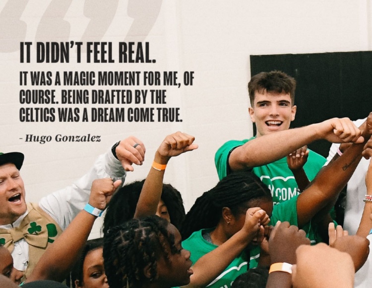 绿军新秀冈萨雷斯:感觉很不真实!被绿军选中实现了我的梦想!