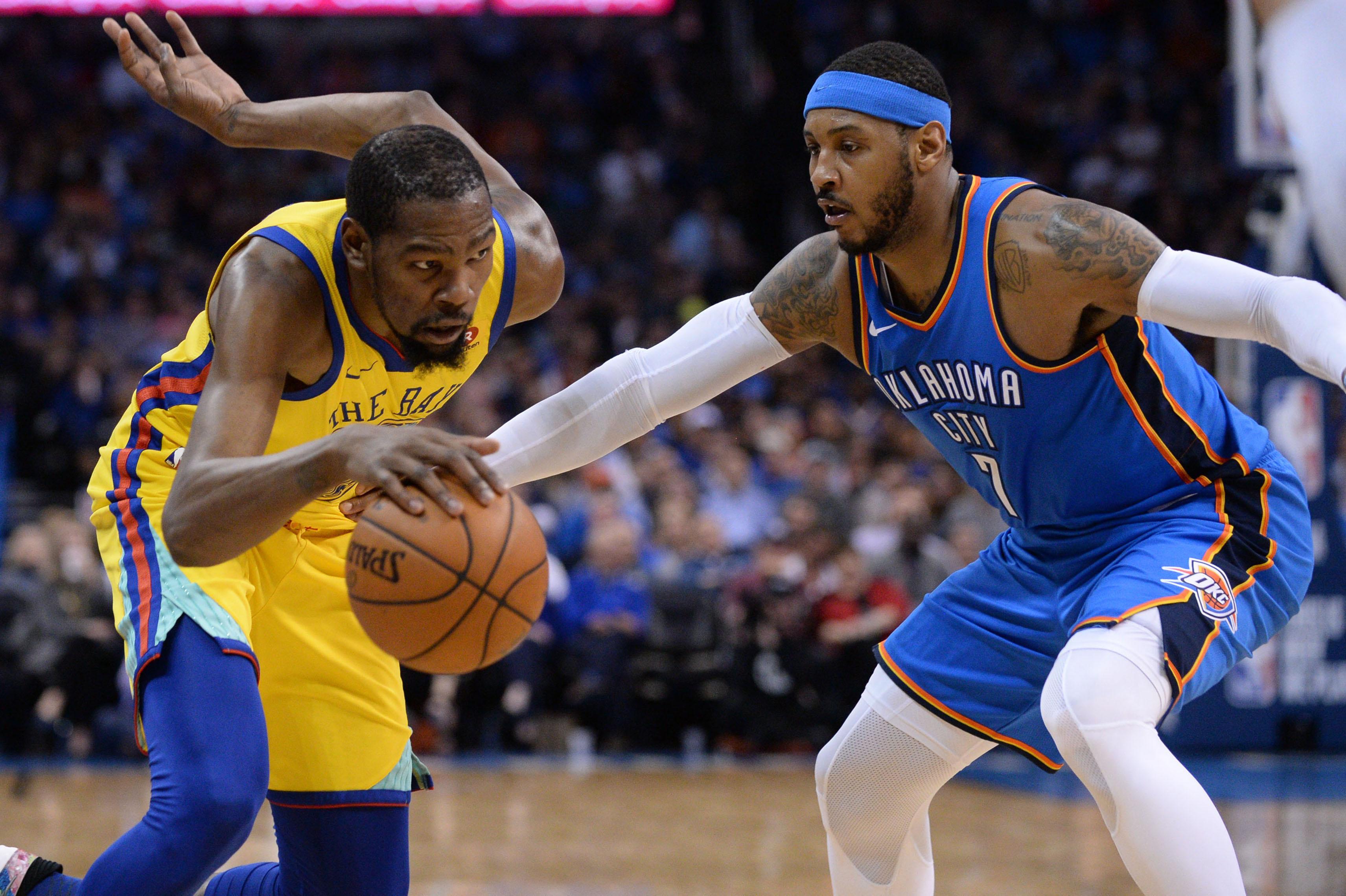 蒂格:甜瓜&杜兰特单挑我选后者 2人进攻都无弱点但KD得分更容易